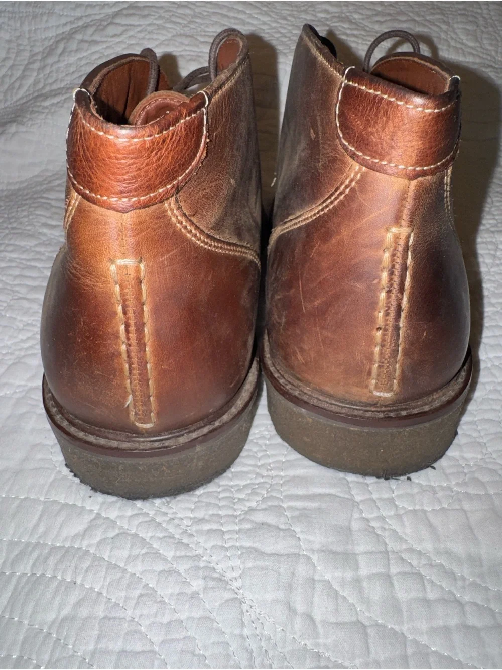 Johnston & Murphy Brown Leather Chukka Boots Sheepskin Lined Men’s 10M